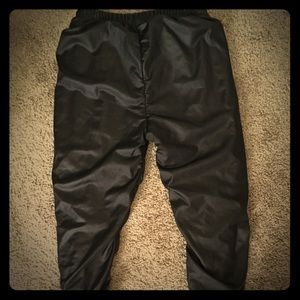 Faux fur lined faux leather leggings
